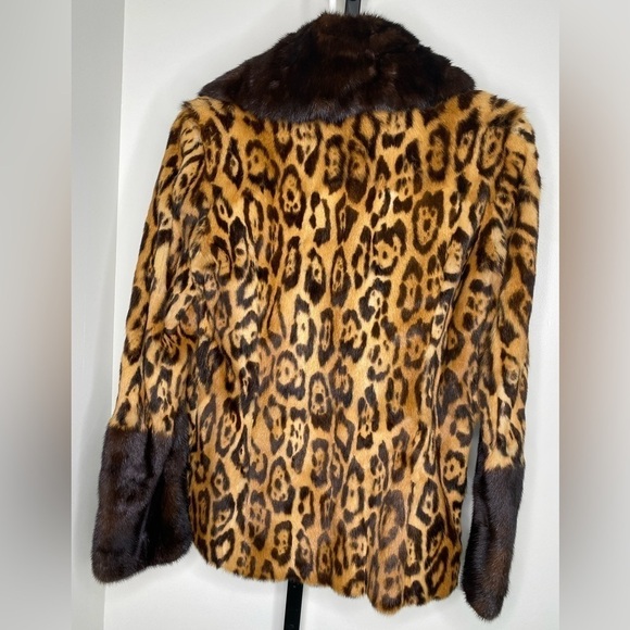 Valentino Runway Vintage Leopard Print Mink Fur Coat with Genuine Alligator Belt - Picture 6 of 11